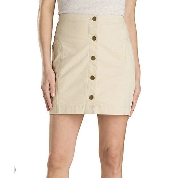 Toad & Co Earthworks Button Front Above Knee Skirt Pockets Khaki Gorp - Picture 1 of 8